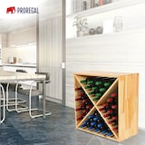 thumbnail of PROREGAL Modulares Weinregal VINCELLAR MOD | HxBxT 60x60x30cm | Kreuz Modul für 40 Flaschen | Massives Kiefernholz | Natur | Flaschenregal