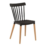 thumbnail of Lot de 4 chaises style scandinave à barreaux modèle POP - Coque en résine noire et pieds en bois