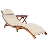 thumbnail of Helloshop26 - Liegestuhl Liegestuhl Sonnenbad Gartenbett Terrasse Gartenmöbel mit Tisch und Kissen Akazienholz 02_0012627