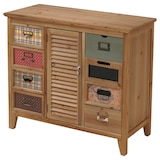 thumbnail of Cassettiera apotecaria HWC-O63, armadio Cassettiera portaetichette per persiana vintage shabby 80x91x40cm ~ corpo naturale