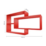 thumbnail of Wandregal Rot Bücherregal Holz Hängeregal Schweberegal