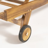 thumbnail of Tumbona para jardín con ruedas, Reclinable, Madera teca grado A, Medidas 65x200x35 cm, Tratamiento al agua aplicado , Tumbona de jardín de teka