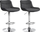 thumbnail of DELUKE® Barhocker 2er Set TAMPA - Dunkelgrau, Stoff, Chrom | Barhocker mit Lehne Barstuhl Tresenhocker Tresenstuhl Kneipenhocker Kneipenstuhl