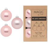 thumbnail of 6 Weihnachtskugeln 10cm Glas Christbaumkugeln Weihnachtsbaumkugeln Set hellrosa