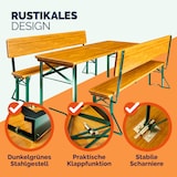 thumbnail of Casaria Bierzeltgarnitur mit Lehne 170 cm 1 Biertisch 2 Bierbänke 3 tlg Festzeltgarnitur