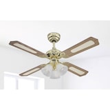 thumbnail of Westinghouse Princess Trio Deckenventilator  (Ø x H) 105 cm x 43 cm Flügelfarbe: Eiche mit Rattan, M