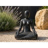 thumbnail of Figura yoga Loto decorativa jardín hormigón negro 80 cm escultura exterior zen terraza patio 70 kg
