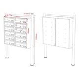 thumbnail of Helloshop26 - Double bloc 12 boites aux lettres sur pieds entrées courrier blanc 16_0000145