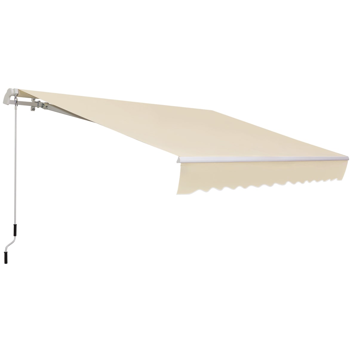 Outsunny Tenda da Sole Avvolgibile con Manovella 360x250cm Crema