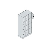 thumbnail of C+P Schließfachschrank Classic PLUS, Sockel, 3 Abteile, 1950x900x500mm, 7016/703