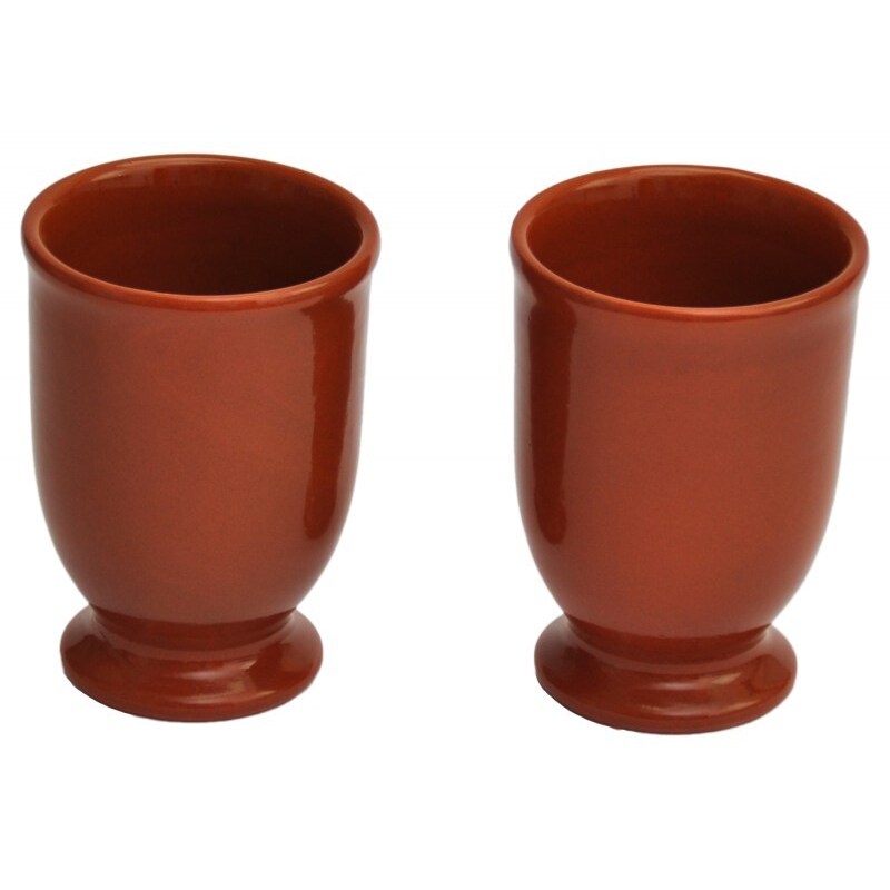 2er Set Lasierte Tonbecher 175ml ideal für Honigwein