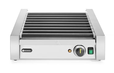 Parrilla de rodillos Hendi con 9 rodillos, bandeja recogegotas y ancho útil de 420 mm