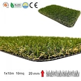thumbnail of Prato Artificiale altezza 20 mm 1x10mt Erba Sintetica 4 Sfumature Finta Manto erboso giardino 10mq