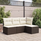 thumbnail of vidaXL Gartenhocker mit Kissen, Gartenstuhl mit abnehmbarem waschbarem Bezug, Hocker mit Stahlrahmen, Sitzhocker Terrassenhocker, Braun Poly Rattan