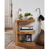 thumbnail of Beistelltisch MUMBAI Massivholz Akazie E Cube 60 cm hoch Wohnzimmer-Tisch Design braun Landhaus-Stil