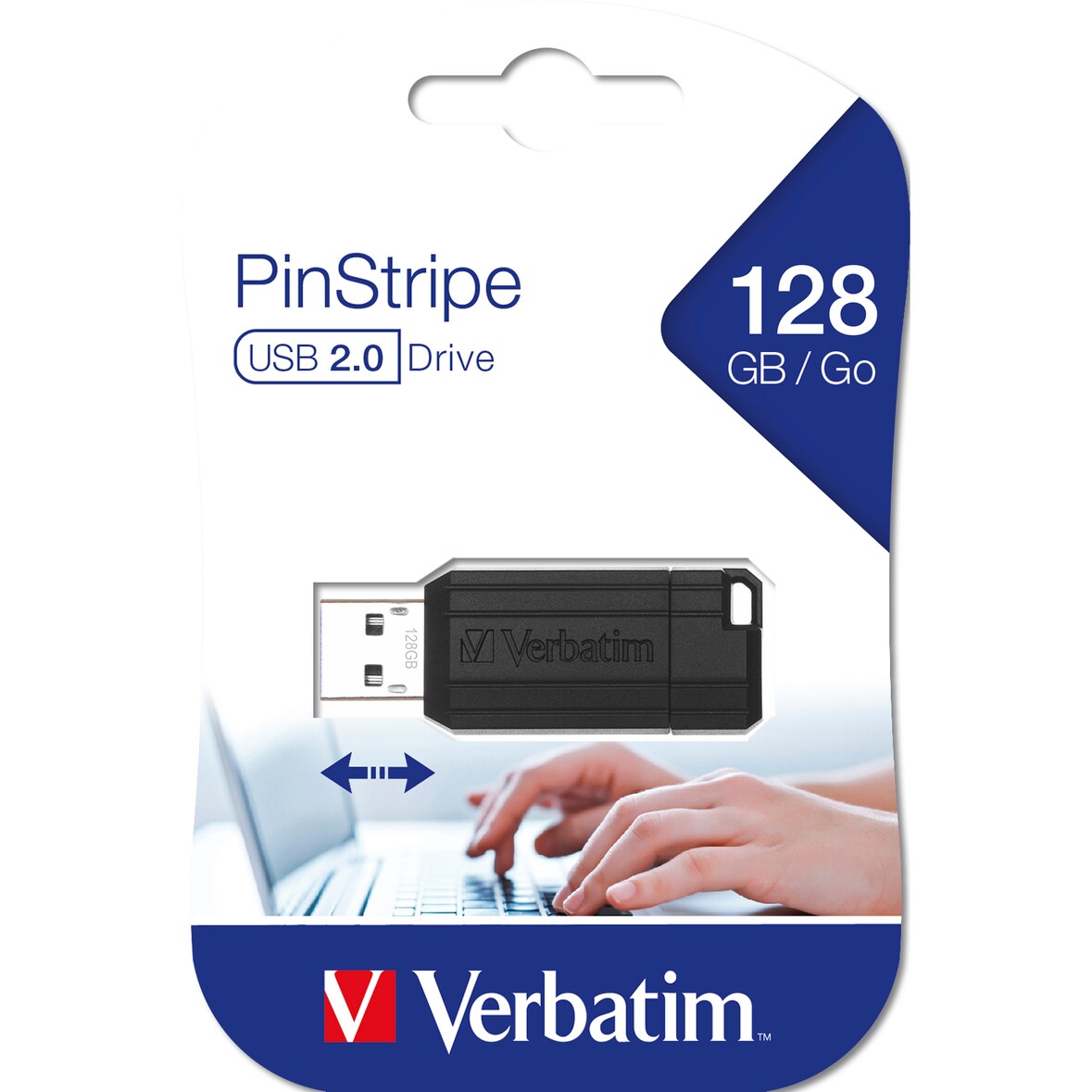 Verbatim Pen USB 2.0 PinStripe128 GB preto 49071