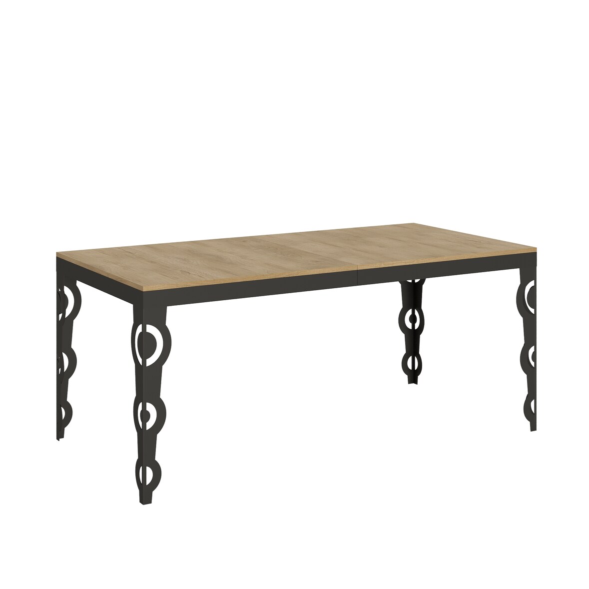 Itamoby Tavolo da Pranzo Karamay Evolution 90x180 Allungato 440 in Nobilitato e Ferro Quercia Naurale