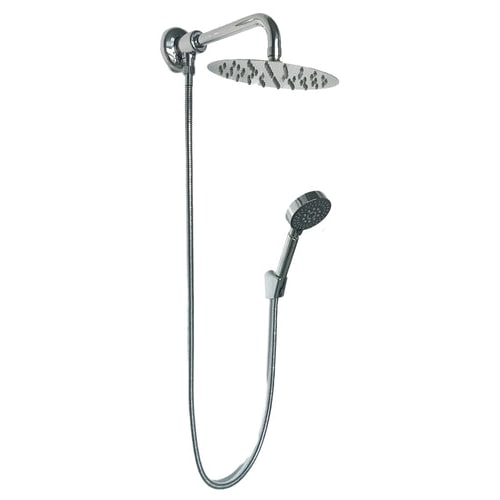 Kit set doccia deviatore con doccetta e soffione e braccio 40 cm