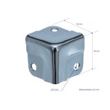 thumbnail of HMF 14965-09 Eckenschutz aus Metall für Koffer, 8 Stück, 18 x 18 x 18 mm, Silber verzinkt