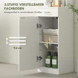 thumbnail of Badezimmer Hochschrank schmal 35x31x179 cm Weiß mit Tür Schublade und offenen Fächern, verstellbares Regal, melaminbeschichtet und kippsicher