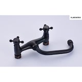 thumbnail of JULIAN | Retro Mischbatterie Wandmontage Armatur Schwarz | Küche Bad Vintage Wasserhahn Wand altmodisch Edelstahl - Gastronomie 360° drehbar