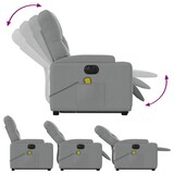 thumbnail of vidaXL Elektrischer Massagesessel mit Aufstehhilfe Hellgrau Stoff