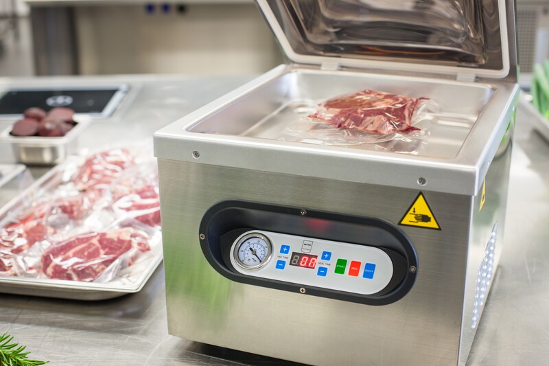 Una macchina sottovuoto con un pezzo di carne.