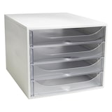 thumbnail of Exacompta 228323D 1x ECOBOX ladenbox met 4 laden voor DIN A4+ documenten, grijs-transparant