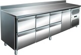 thumbnail of Gastro Edelstahl Kühltisch Kühltheke 1 Tür / 6 Schubladen 616 L -2/+8°C Aufkantung