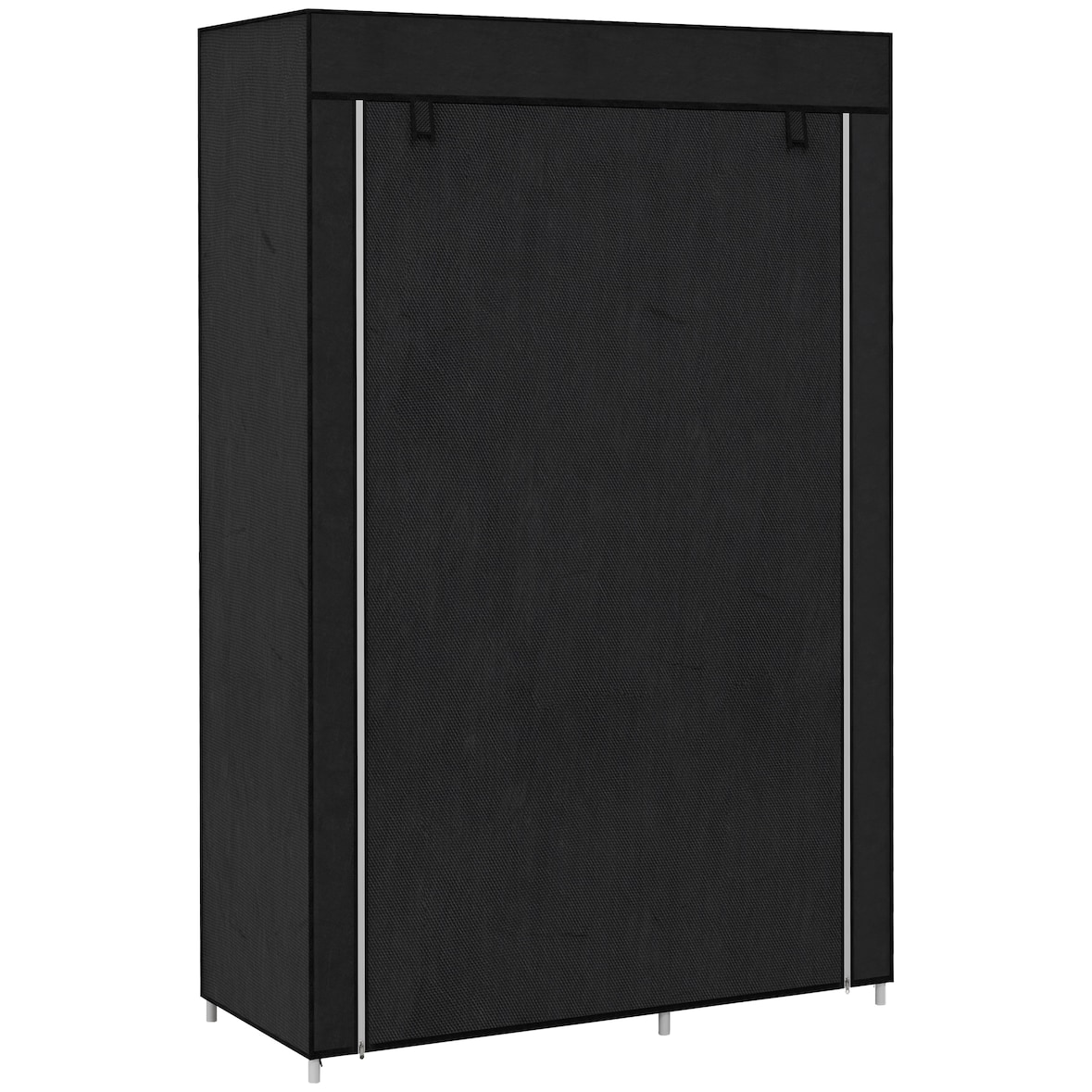 Armario de tela plegable armario de ropa organizador ropero portátil con 6 estantes y 1 barra para colgar para dormitorio 103x43x162,5 cm negro