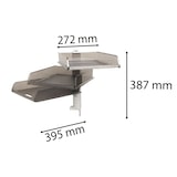 thumbnail of Exacompta 12027D 1x pivoterende draagstang met 3 brievenbakken voor B4 formaat, transparant grijs