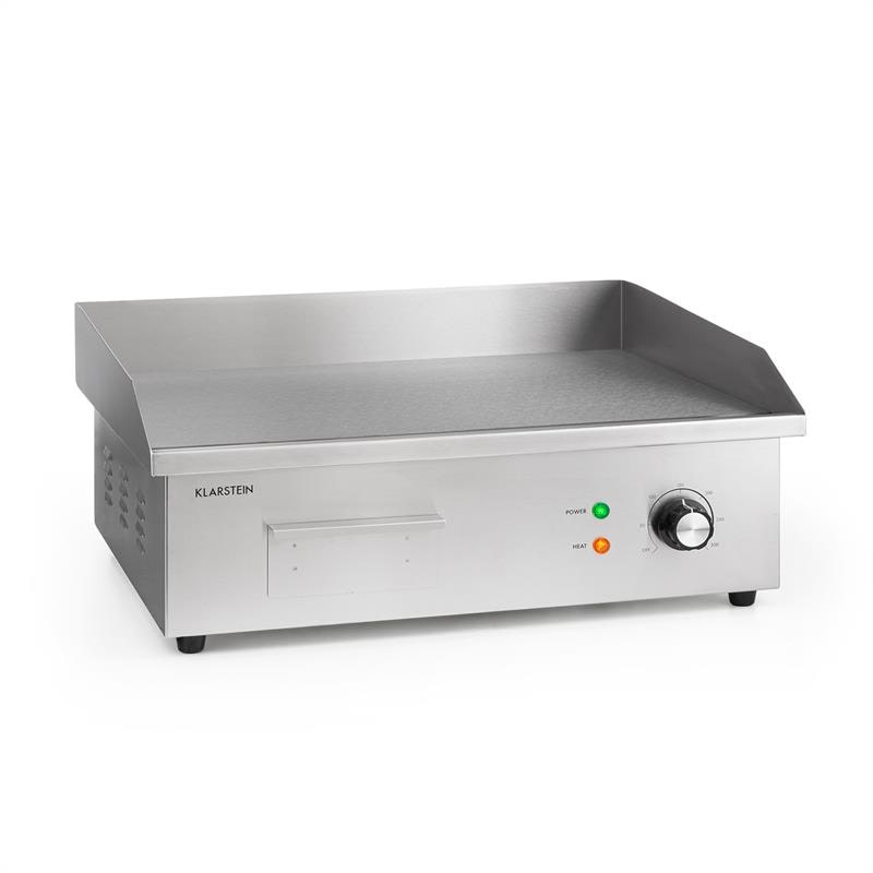 Grillmeile 3000G Elektrogrill 3000W Grillplatte 54,5x35cm glatt Silber-Metallic
