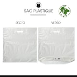 thumbnail of Sac plastique blanc poignées découpées en PEBD recyclé 50x50+5cm par 500 - Gimex