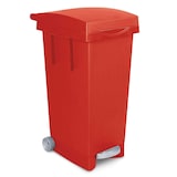 thumbnail of Tretabfalleimer mit Rollen, Inhalt 80 Liter, BxTxH 370 x 510 x 790 mm, rot