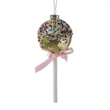 thumbnail of Weihnachtsbaumschmuck Lolli Cake Pop mit Perlen Glas H: 16cm gold
