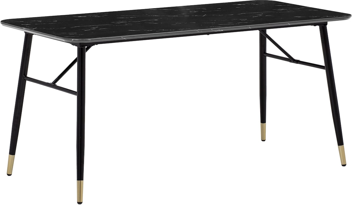 Esszimmertisch 140x80x76 cm Esstisch Schwarz in Marmor-Optik Modern, Küchentisch Klein, Speisetisch Rechteckig, Tisch Esszimmer mit
