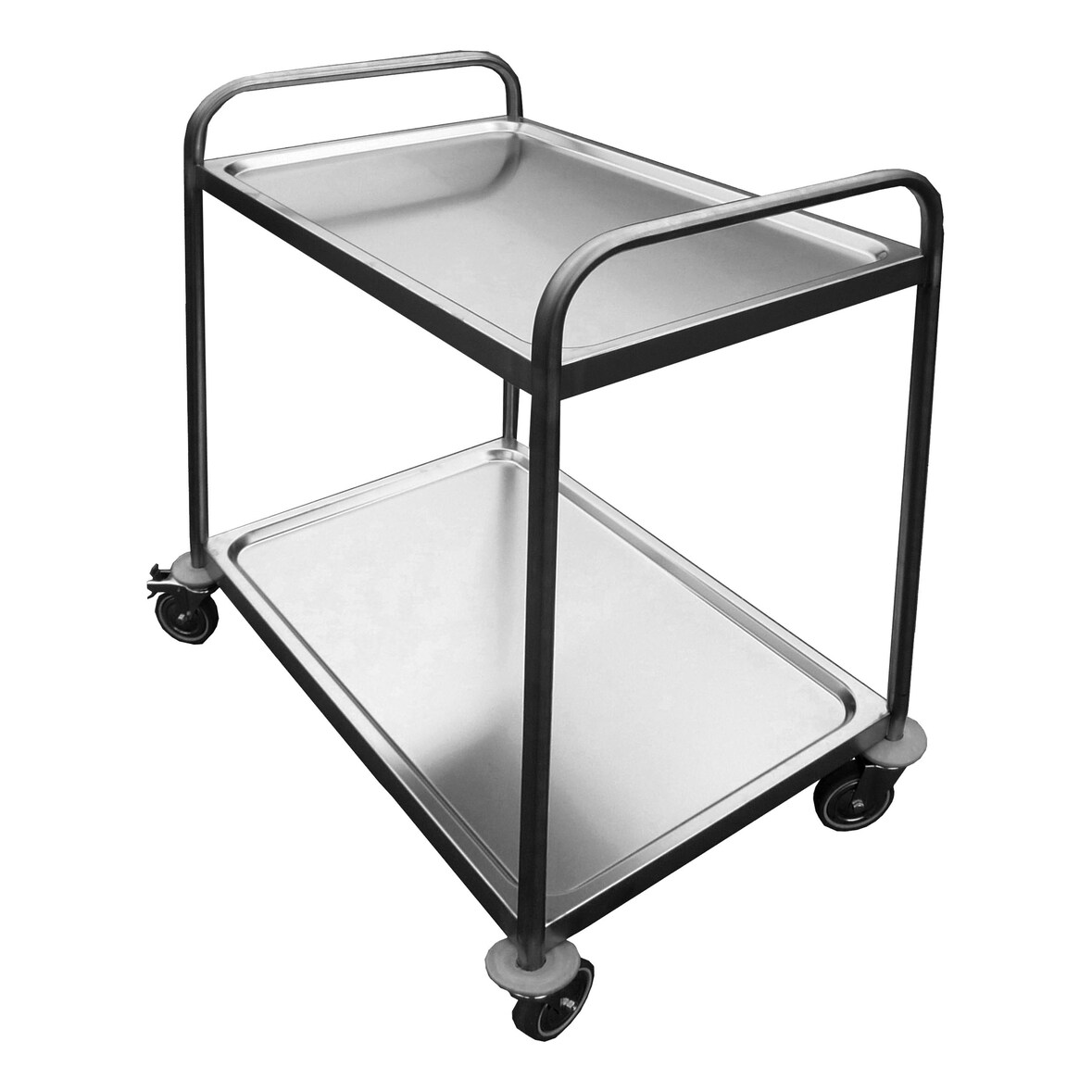 L2G - S-IP0017 - desserte soudee inox 304, 2 plateaux 4 roues
