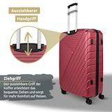thumbnail of 3tlg. Hartschalenkofferset mit Schloss KENDO ABS Material, Hartschalenkoffer mit Rollen Trolley Koffer Reisekoffer Reisekofferset Gepäck, Rot
