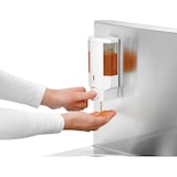 thumbnail of Wasbak wandmontage RVS | Knie bediening en geïntegreerde zeepdispenser | 400x404x577(h)mm