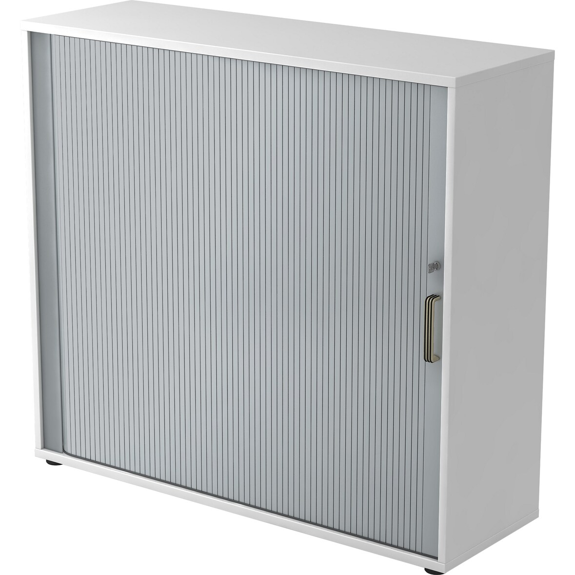 bümö Aktenschrank abschließbar mit Rollladen, Rollladenschrank für Ordner & Co. - Büroschrank mit Rollo, abschließbarer Ordnerschrank aus Holz in