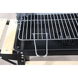 thumbnail of aro Grelhador a carvão com rodas, superfície de churrasco 48 x 28,5 cm, prateleira lateral e inferior, móvel, aço/madeira, verde