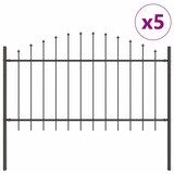 thumbnail of vidaXL Gartenzaun 5 pcs Grau 170 x 140 cm Pulverbeschichteter Stahl