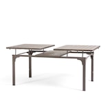 thumbnail of Mesa de Exterior Extensível 180/240x90 cm, Estrutura em Aço, Topo Efeito Madeira, 10 Pessoas, Para Jardim ou Terraço - THOMAS XL - Cinza