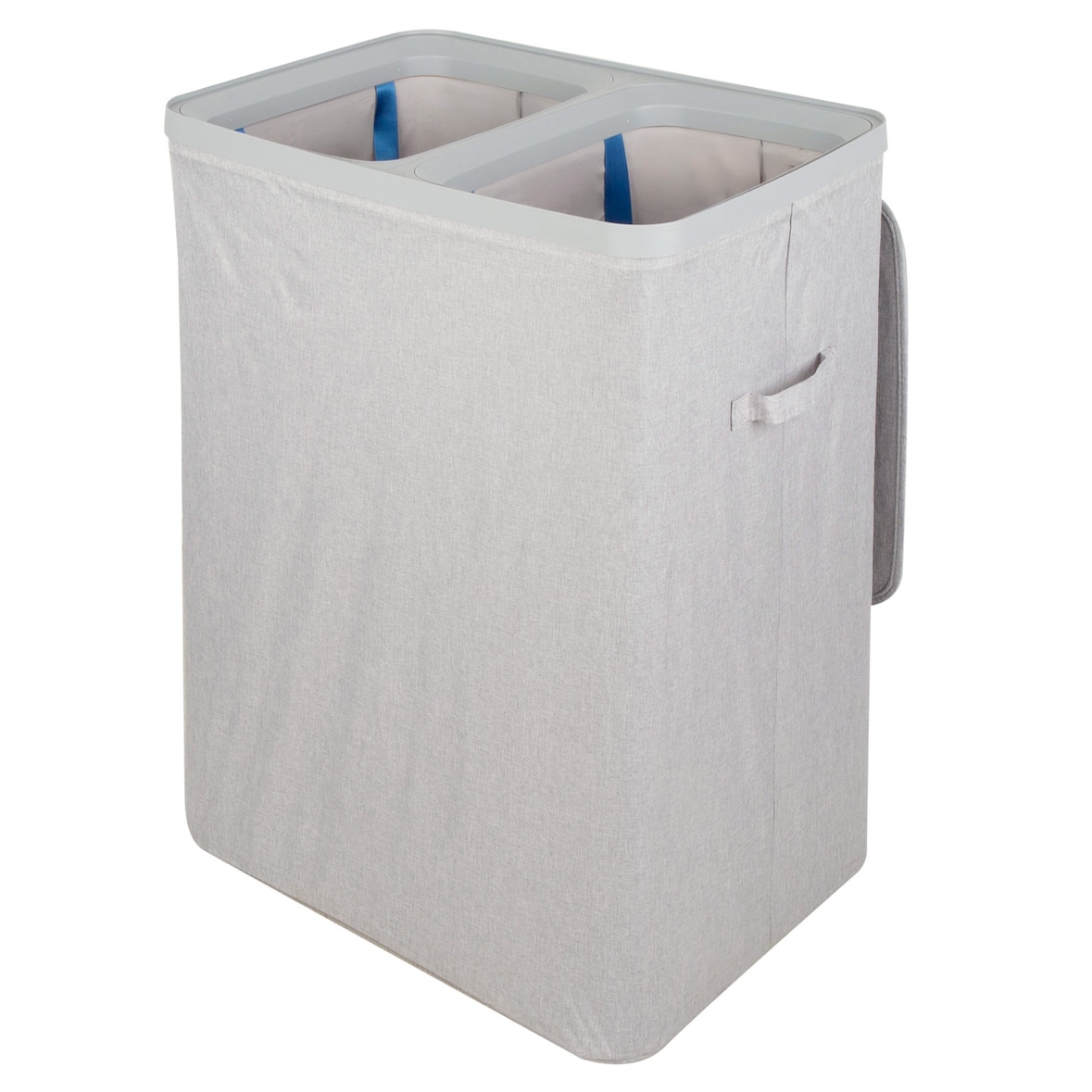Max Home Cesto de roupa  56x40x67 cm 100 litros cinza claro com dois compartimentos e sacos removíveis