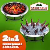 thumbnail of GARDEBRUK® Feuerschale mit Funkenschutz Schürhaken Edelstahl Ø75cm Feuerstelle Feuerkorb Terrassenofen Grill Garten
