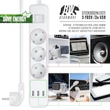 thumbnail of BEARWARE Steckdosenleiste Mehrfachsteckdose Steckerleiste 3680W, 3-fach