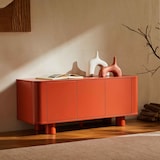 thumbnail of Meuble TV scandinave 3 portes L120 cm terracotta