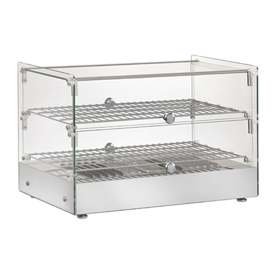 Vetrina calda da banco mm 554x361x376h  2 ripiani