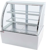 thumbnail of Romux® Kühlvitrine für Konditorei Standgerät 2 Böden Gebogenes Glas Weiß 600 Liter Umluftkühlung | Professionelle Vitrinen