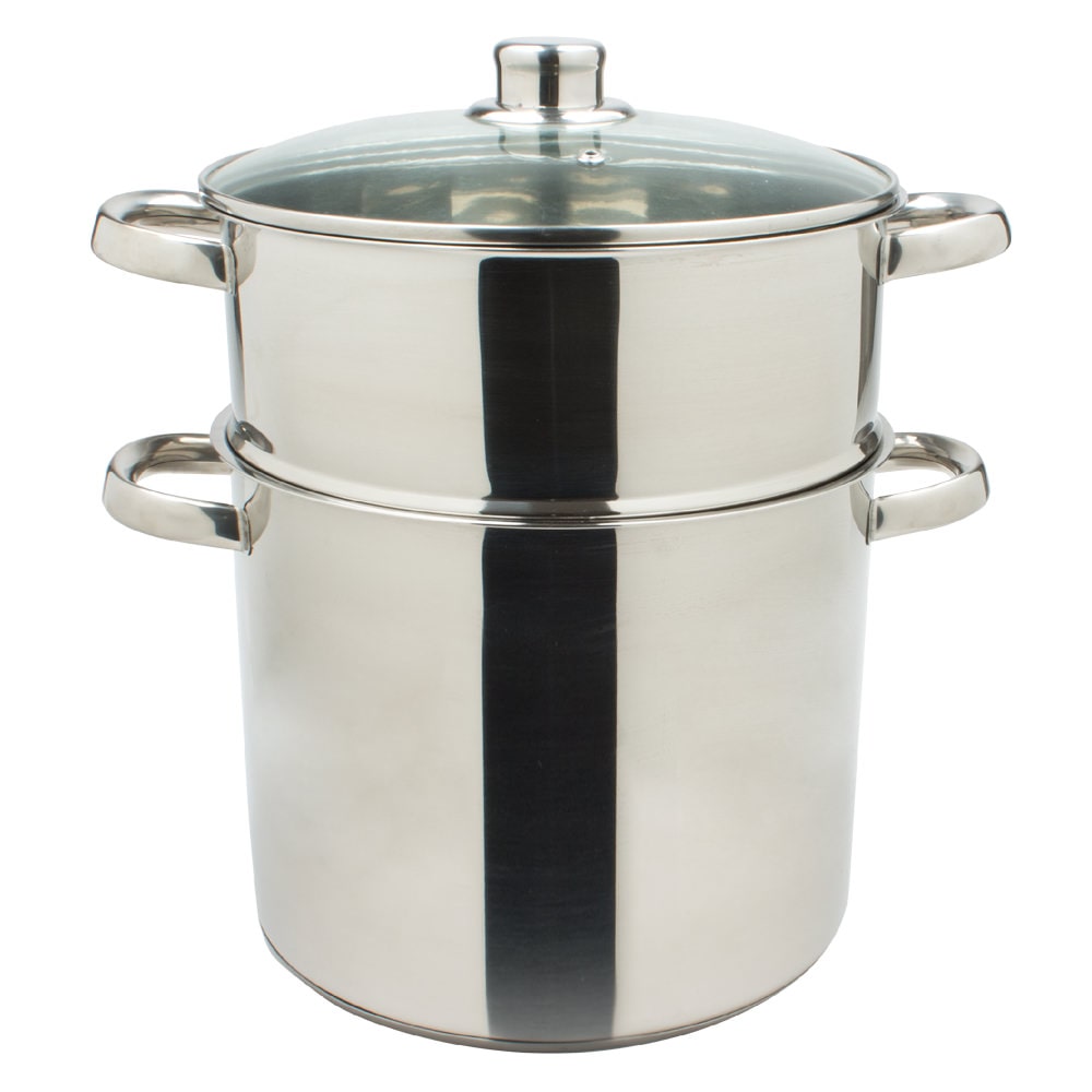 Couscoussier inox 24 cm 9 litres -  900.00 cl Argent / Métallique Rond Acier Inoxydable (inox  Table Passion 26.00x24.00 cm
